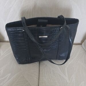 Dana Buchman Black Croc-Embossed Tote